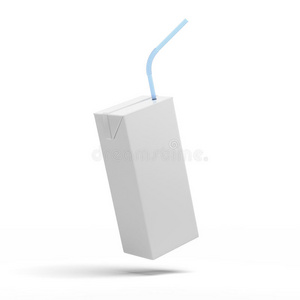 白色包装，一盒果汁，酸奶，牛奶