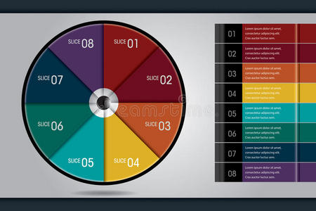 创意信息图形矢量饼图图片