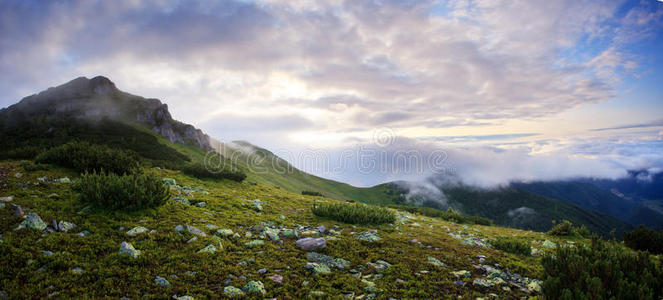 多云雾山全景图