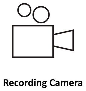 电影相机隔离线矢量图标可编辑