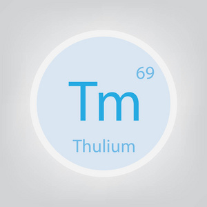 Tm 化学元素图标矢量图解