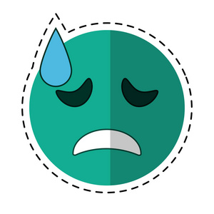 卡通哭脸表情滑稽表情符号哭的眼泪字符卡通长颈鹿想念你伤心沮丧贴纸