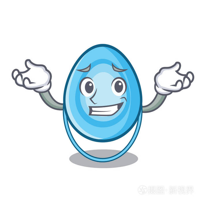 微笑的氧气面具字符卡通矢量插图