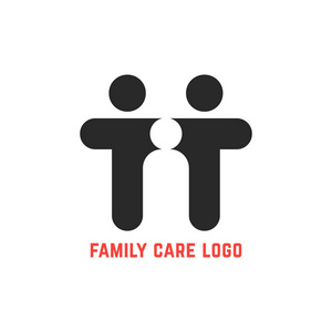 黑色简单的家庭护理徽标