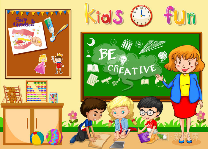 孩子们在教室里学习