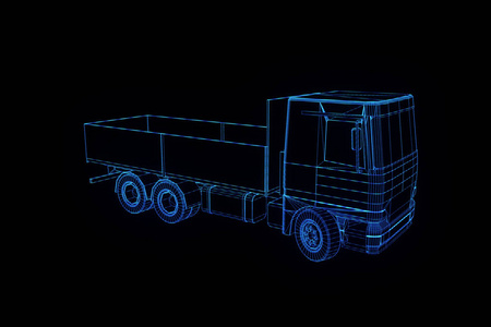 转运体全息图线框。漂亮的 3d 渲染