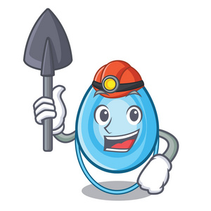 可爱的小女孩的肖像使用吸入器氧气面罩图标,卡通风格可爱的小女孩的