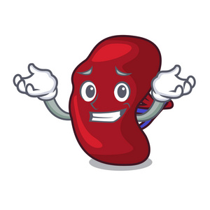 笑嘻嘻的脾字卡通风格矢量插画照片