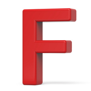 3d 塑料红色字母 F