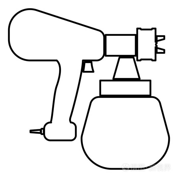 喷雾器漆图标黑色矢量插画平面样式简单图像
