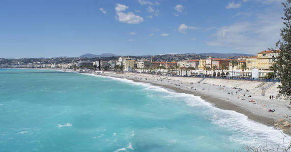 在法国尼斯，法国著名的旅游胜地，蔚蓝海岸海滨