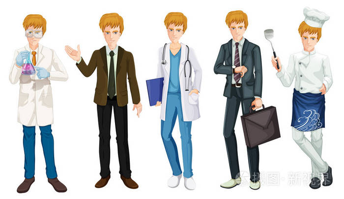一套男性职业制服例证插画 正版商用图片0p9fxe 摄图新视界