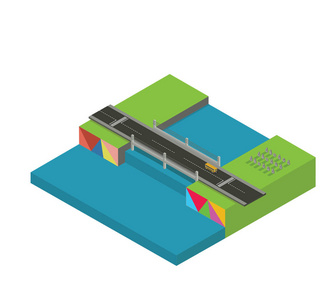 等距城市桥梁, 向量例证