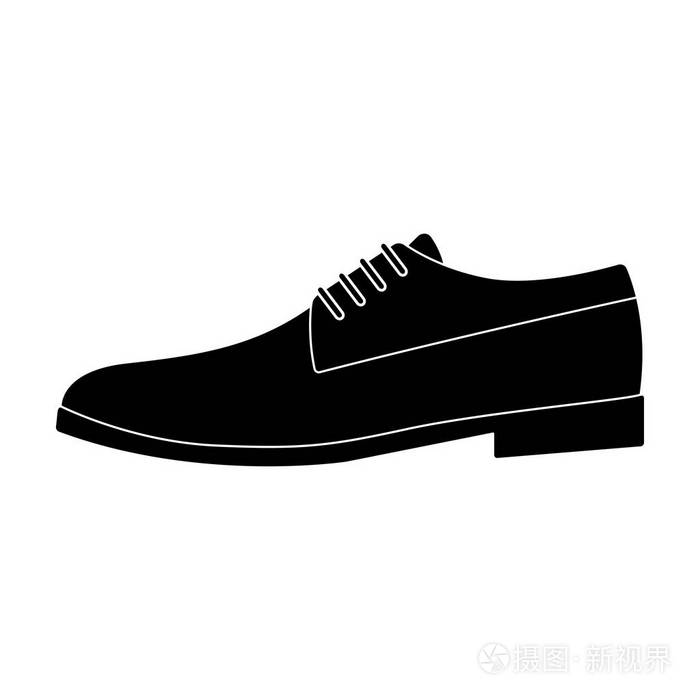 有发亮的皮鞋鞋穿西装不同的鞋子单中的黑色风格矢量符号股票图图标