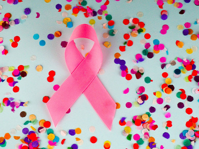 粉红丝带乳癌, 乳腺癌意识, 腹部癌症意识和10月粉红色天背景