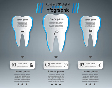 业务信息图表。牙齿图标