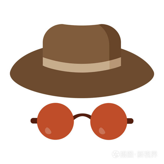 男子侦探帽和眼镜插画-正版商用图片0p9krj-摄图新视界