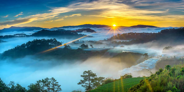 太阳下山的美景图片图片