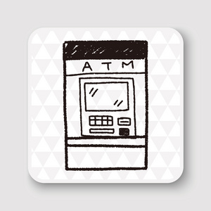 Atm 涂鸦绘图矢量图