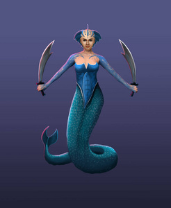 一个美丽的九头蛇怪女孩照片