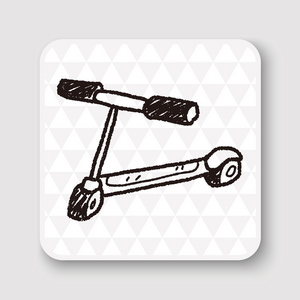 滑板车涂鸦矢量图照片