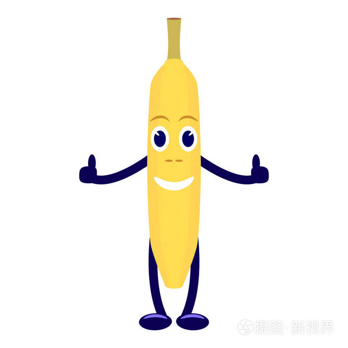 矢量卡通人物黄色香蕉