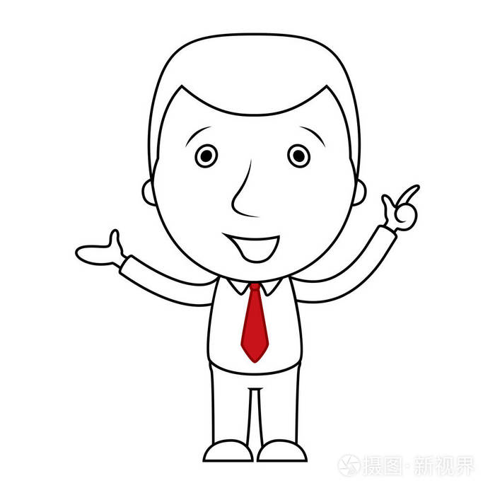 商人线卡通指着他的手指插画-正版商用图片0pa5fz-摄图新视界