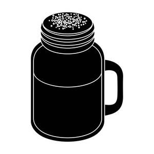奶昔。不同类型的咖啡的黑色风格矢量符号股票图 web 的单个图标