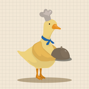 动物鸭厨师卡通主题元素