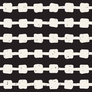 手工绘制线无缝蹩脚图案。黑白的抽象几何重复平铺纹理