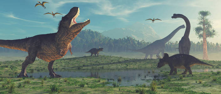 3d 渲染的恐龙。这是 3d 渲染图