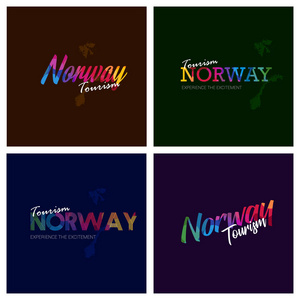 旅游挪威版式徽标背景集