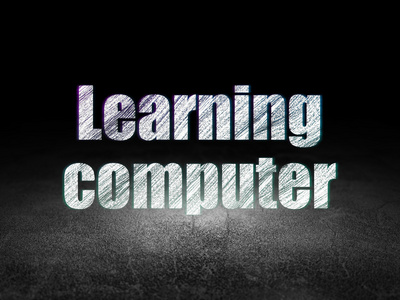 学习概念在黑暗的房间里学习电脑