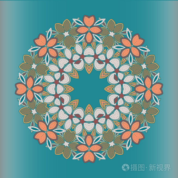 简单的几何装饰品.矢量圆形图案