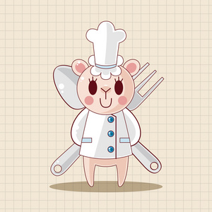 动物厨师卡通主题元素