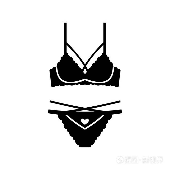 内衣矢量图标在白色背景下被隔离