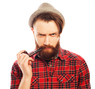 大胡子和烟斗图片