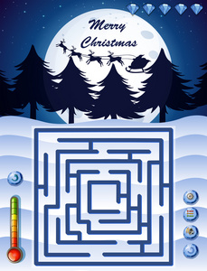 以圣诞为主题的迷宫游戏模板图片