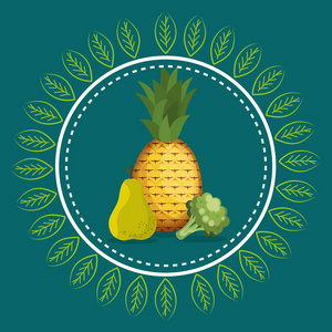 果蔬健康食品矢量插画设计