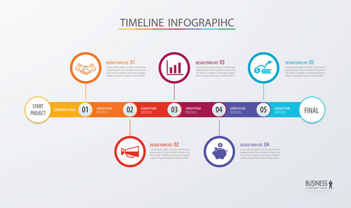 信息图表时间线模板业务概念。矢量都可以使用