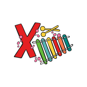 玩玩具木琴在家里木琴音乐玩具矢量卡通白色木琴玩具男孩和玩具火车