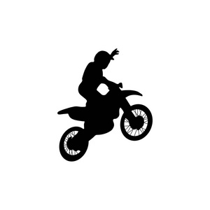 自由式 motorcross 把戏的独立剪影。矢量插图