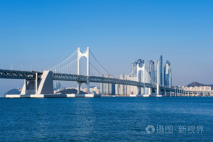 广安大桥和在釜山海云台