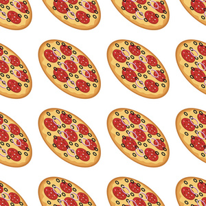 矢量与无缝模式，使之与美味的比萨