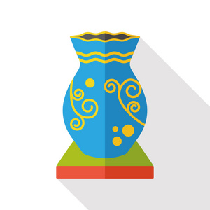 花瓶陶器平面图标