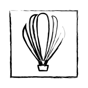 单色的模糊的轮廓，热气球的架子