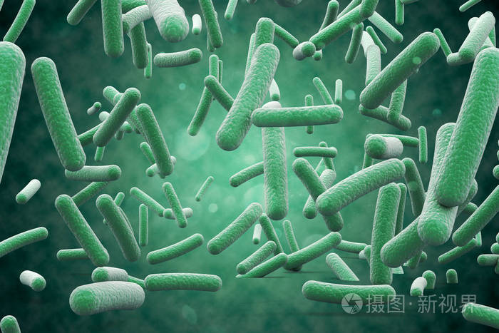 细菌细胞特写的3d渲染