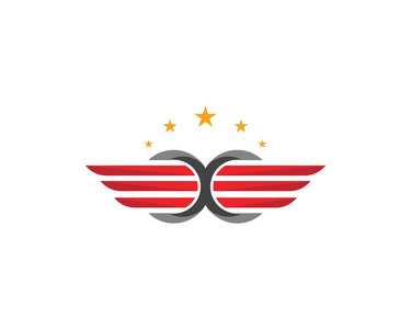 翼猎鹰徽标模板矢量插图设计