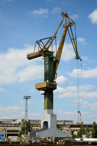 港口机器在格但斯克, 波罗的海, 波兰