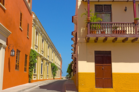 街道与老式建筑，哥伦比亚卡塔赫纳市